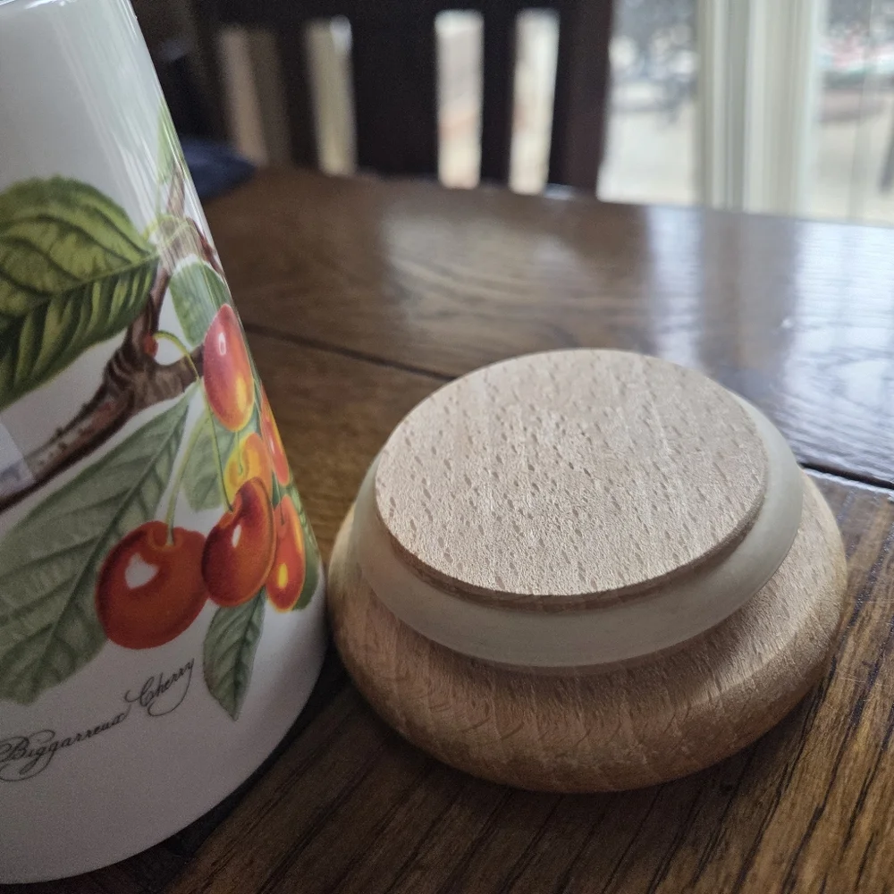 Vintage Pomona By Portmeirion Ceramic Cherry Wood Lidded Storage Container